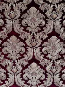 TERCIOPELO BORDADO ROSARIO BURDEOS