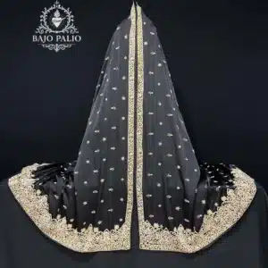 tejidos bordados seda en negro